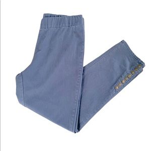 Soft Surroundings Blue Pull On Straight Leg Pants Elastic Waist MP